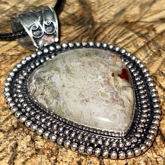 Crazy Lace Agate Pendant 2 1/4” - Picture 14 of 15